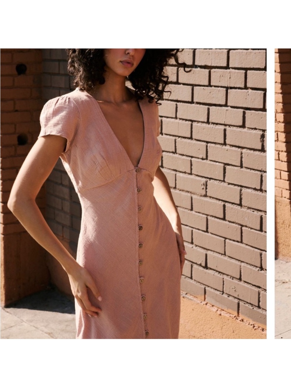 Free People Button-Front Midi Dress - Picture 2 of 5